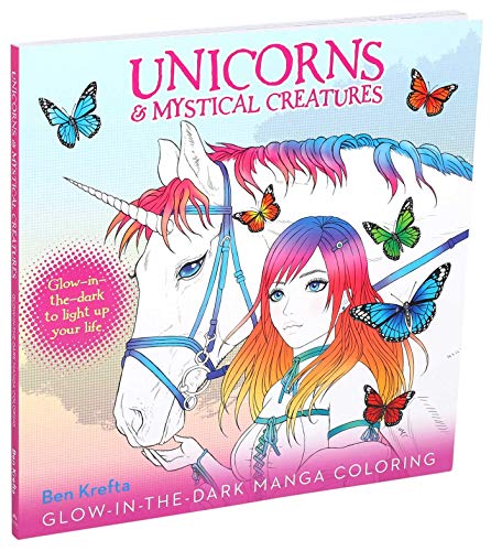 Unicorns & Mystical Creatures Glow-in-the-Dark Manga Coloring