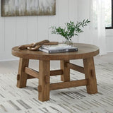 Signature Design by Ashley Mackifeld Round Coffee Table, Warm Brown Signature Design by Ashley