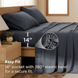 Bedsure Twin Sheets Set - 3 Pieces Soft Twin Bed Sheets - Breathable & Cooling - Hotel Luxury - Easy Care Polyester Microfiber Bedding for Women, Men, Dark Grey Bedsure