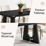 Tribesigns Large Dining Table for 6-8 People, 70.9-Inch Wood Rustic Rectangular Table with Black Wooden Legs, Farmhouse Center Kitchen Table for Dining Room, Living Room, Home Furniture, Black Tribesigns