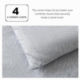 CozyLux King Size Comforter Set - 3 Pieces Light Grey Soft Luxury Cationic Dyeing Bedding Comforter for All Season, Light Gray Breathable Lightweight Fluffy Bed Set with 1 Comforter and 2 Pillow Shams CozyLux