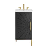 Modway Awaken Bathroom Vanity Cabinet, 18", White Black Modway