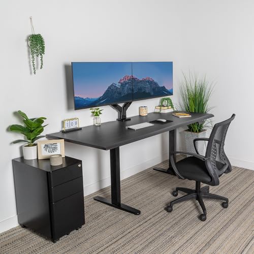 Mount-It! 72" Dual Motor Standing Desk – Large Electric Height Adjustable Executive Sit Stand Desk with Memory Presets, Black Frame & Black Top Mount-It!