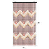 ANMINY Wood Bamboo Beaded Curtain 2 Panels Wooden Hanging Room Divider 52 Strands Decorative Handmade Door Bead Curtains Wall Panel Blinds for Doorway Restaurant Home Decor 35" x 76" - Wave Flower ANMINY