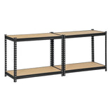 Edsal UR-364BLK Black Steel Industrial Shelving, 4 Adjustable Shelves, 3200 lb. Capacity, 60" Height x 36" Width x 18" Depth EDSAL