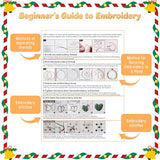 TUIFOQU Christmas Embroidery Kit, 4 Pack Beginner Embroidery Kit for Adults, Including Pattern, Needles, Cotton Threads and Instructions