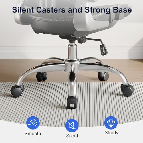 marrap Ergonomic Office Chair, Mesh Seat Cushion with 3D Armrests and 3D Headrest, Adjustable Lumbar Support with 90-120° Rocking Function, SGS Class 4 Gas Clylinder, Black marrap