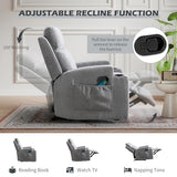 IOMOR 1PCS Fabric Manual Recliner Chair for Adults, Comfy Reclining Chairs with Overstuffed Arm and Back, Single Sofa for Living Room (1, Light Gray)