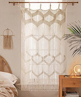 Flber Macrame Curtain Window Macrame Room Divider Doorway Curtain Boho Macrame Wall Hanging Living Room Bedroom Decor 42" W x 75" H Flber
