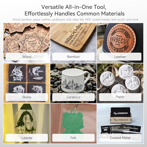 ATOMSTACK Swift Laser Engraver 3W for Beginners Swift Laser Cutter Machine Desktop Fully Pre-Assembled 135×145mm Area, 0.04mm High Precision DIY Wood, Leather, Crafts, Acrylic, Gifts, 3000mW ATOMSTACK