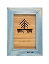 Rustic Wooden Picture Frame 4x6 Inch - Set of 2-100% Natural Farmhouse Distressed Wood with Real Glass - Made for Wall Hanging and Tabletop Display - Blue Turquoise Wood Side Company
