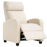 Dopinmin Recliner Chair PU Leather Reclining Sofa Lounge Home Theater Seating with Lumbar Support Overstuffed High-Density Sponge Push Back Recliners Armchair for Living Room,Beige Dopinmin