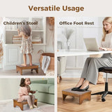 StrongTek Bamboo Step Stool, Wooden Step with Non-Slip Bottom for Safety, Lightweight and Sturdy Footstool for Kitchen, Bedroom, Living Room, Perfect for Adults, Kids, Seniors, and Toddlers (Walnut) StrongTek