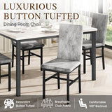 Hooseng Dining Table Set for 4, Faux Marble Small Kitchen Table Chairs Set of 4 with Luxurious Button Tufted Dinner Chairs for Kitchen and Dining (Beige) Hooseng