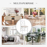 COLAMY Folding Dining Chairs Set of 6, Foldable Chairs with Padded Seats, Wood Folding Dining Room Chairs for Dinner, Kitchen, Party, Camping, White COLAMY