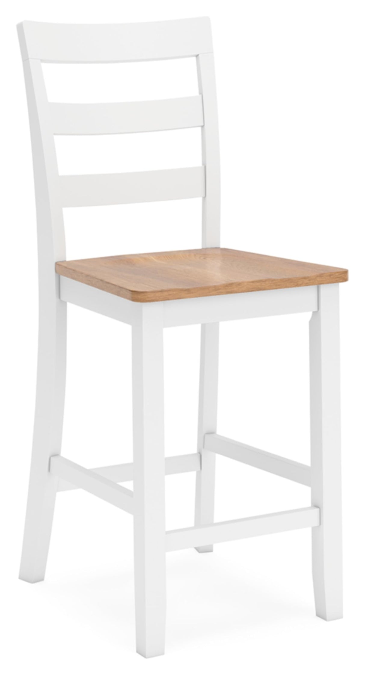 Signature Design by Ashley Gesthaven Solid Wood Frame Counter Height Barstool, Set of 2, White/Natural Signature Design by Ashley