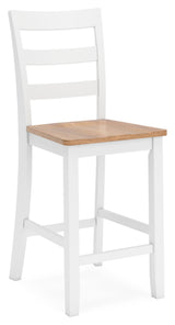 Signature Design by Ashley Gesthaven Solid Wood Frame Counter Height Barstool, Set of 2, White/Natural Signature Design by Ashley