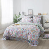 FADFAY Paisley Duvet Cover Set Queen Bohemian Damask Paisley Bedding Luxurious Pink Boho Paisley Comforter Cover Set 100% Cotton Ultra Soft Quilt Cover with Hidden Zipper Closure 3 Pieces, Queen Size FADFAY
