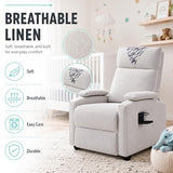 HRVEOCEI Modern Small Recliners for Adults, Gray Recliner Chair with Cup Holder, Push Back Recliners for Small Spaces Living Room Bedroom, 90°-160° Adjustable, Extended Footrest (Light Gray)