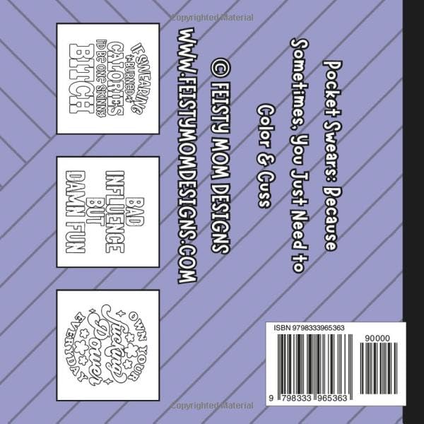 Pocket Swears - A Very Sweary SIMPLE Adult Mini Coloring Book: 75 Unique Designs - 6"x6" WoodArtSupply