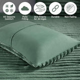 Intelligent Design Twin Comforter Set, Cozy Plush Bedding, Microfiber Reverse, 2 Piece, Lightweight, Super Soft Ribbed Velvet Comforter 1 Sham, All Season Fluffy Bed Set, Avril, Twin/Twin XL Green Intelligent Design