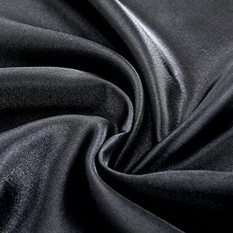 Homiest Black Satin Fitted Sheet Full Size Deep Pocket Luxury & Ultra Soft Bedding Single Bottom Bed Sheets Sold Separately Homiest