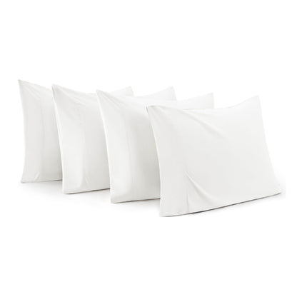 Bedsure Pillow Cases Standard Size Set of 4 - White Pillow Cases 4 Pack,Super Soft Prewashed Pillowcases,Hotel Quality,Fade Resistant Pillow Covers with Envelop Closure,20x26 Inches