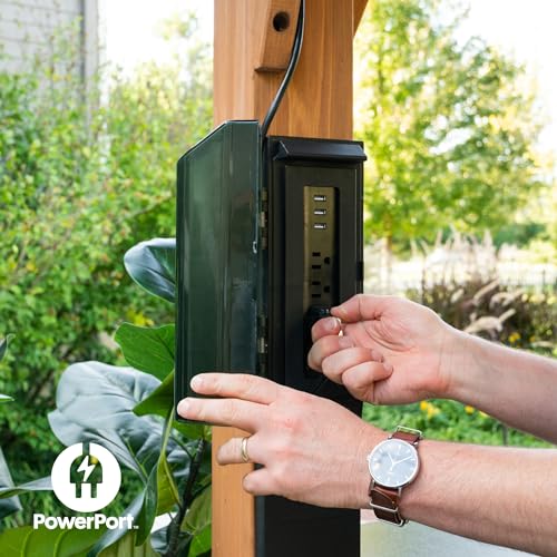 Backyard Discovery Granada Grill Gazebo Pavilion w/Outdoor Bar, 80" Grill Space, Hard Top Steel Metal Roof, Wind Resistant - 100 mph, Supports 4,700 Backyard Discovery