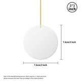 ACRIMAX 20 PCS Sublimation Ceramic Ornament Bulk White 3 Inch Round Blank Hanging Ornament with Gold String for Crafting DIY Personalized Home Decor Bulk ACRIMAX