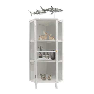 Xlsdlvcnxz 4 Tier Corner Cabinet with Acrylic Doors Curio Display Cabinet Corner Freestanding Floor for Kitchen Living Room Bedroom Hallways