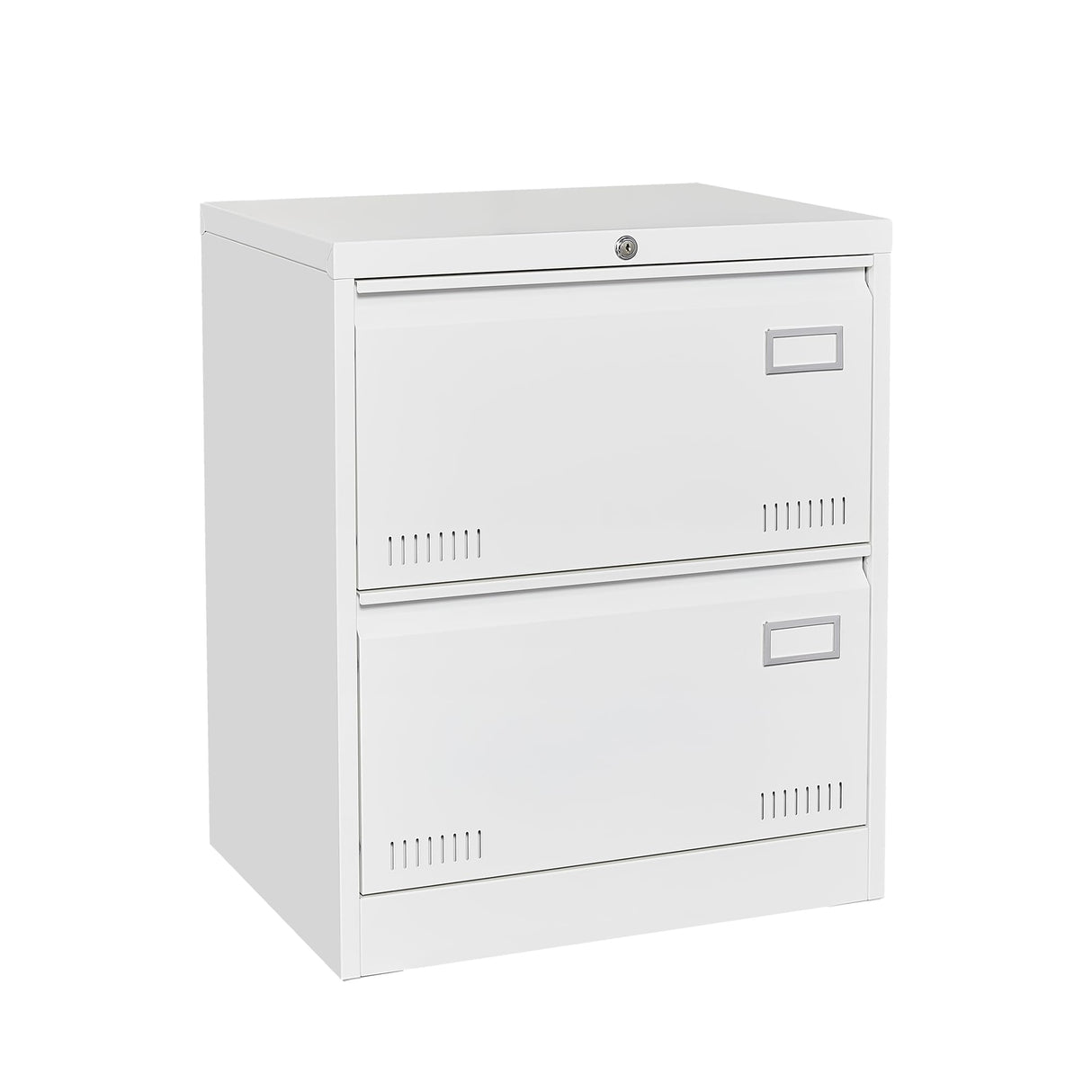 Gustonhon 2 Drawer Metal Lateral File Cabinet with Lock,Office Vertical Files Cabinet for Home Office/Legal/Letter/A4, Locking Wide Metal File Cabinet,Assembly Required (White, 2 Drawer) Gustonhon