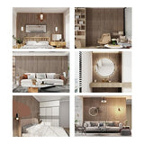 ARTSLAT 3D Fluted Sound Absorbing Decorative Soundproof Panels | Acoustic Wood SLAT Wall Panels | Interior Design for Walls and Ceilings | 94.48 * 23.62in | 2PCS Coverage | Natural Walnut ARTSLAT