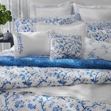 Laura Ashley - Full Comforter Set, Soft & Reversible Cotton Bed Set, 4 Piece Floral Bedding with Matching Pillowcases & Bonus Bed Skirt (Charlotte Blue) Laura Ashley