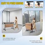 Rectangle Conference Table,Modular Conference Room Tables with Flip Top,Mobile Table with Four Flexible Wheels,Modern Meeting Seminar Tables,Folding Meeting Training Room Table (6Pack, 1619B, 70.8in) ATagope