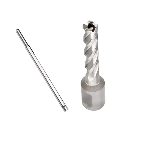 Annular Cutter JESTUOUS 3/4 Inch Weldon Shank 7/16 Cutting Diameter 2 Cutting Depth with Pilot Pin Slugger Bits Two Flat HSS Kit for Magnetic Drill Press,1 Piece JESTUOUS