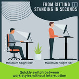TechOrbits Electric Standing Desk Frame 60 x 24 Inch Tabletop - Motorized Workstation Two Leg Stand Up Desk with Memory Settings and Telescopic Sit Stand Height Adjustment (Black Frame/Wood BrownTop) TechOrbits