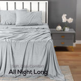 Utopia Bedding King Sheet Set - Jersey Knit Sheets 4 Piece – Cotton – Soft T-Shirt Stretchy Sheets (King, Heather Light Grey) Utopia Bedding