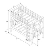 DHP Dylan Twin Over Twin Bunk Bed, Espresso, Sturdy Wood Construction, Converts to 2 Twin Beds, Guard Rails, Step Ladder DHP