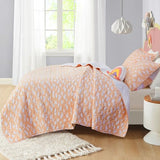 Intelligent Design Kids Twin Quilt Bedding Set, Cotton Coverlet Sun Girls Bedding Set Rainbow & Clouds Reversible Dawn Light & Breathable Sham Throw Pillow Twin Yellow/Coral 3 Piece Intelligent Design