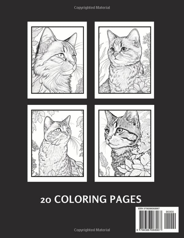 Large Print Cat Coloring Book For Adults: Stress Relief and Relaxation For Kitten and Cat Lovers