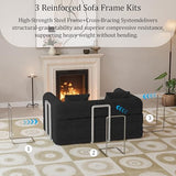 HouseMila 53.15" Boneless Couch,4-in-1 Futon Sofa Bed Modular Loveseat Sleeper Folding Compressed Couch with Pillows,No Assembly Required Convertible Sofa Bed for Living Room Bedroom Guest Room,Black HouseMila