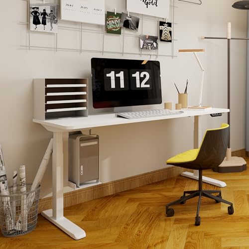 Fromann Dual Motor Standing Desk Frame 3 Stage Legs Electric Heavy Duty Sit Stand up Height Adjustable Desk Base for Home and Office Fromann