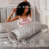 FreshCulture Satin Sheets Full Size - 4 Piece Luxury Soft Silky Full Size Bed Sheets, Similar to Silk Bed Sheet Set with 1 Deep Pocket Fitted Sheet, 1 Flat Sheet & 2 Pillowcases (Leopard) FreshCulture