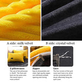 GZYZPDF Queen Duvet Cover Set,Single Quilt Cover Corduroy Soft Comforter Cover Full Size Duvet Covers Bedding Sets Crystal Velvet 4 Pieces-Yellow Queen:220x240cm(86.6x94.5) GZYZPDF