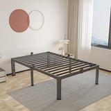 ROIL 14 inch Twin Bed Frames with Headboard Hole and Round Corner Legs Mattress Retainers 3500LBS Heavy Duty Steel Slats No Box Spring Needed Platform Noise-Free Easy Assembly ROIL