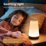 THAUSDAS Night Light, Dimmable Touch Lamp for Bedroom, Portable Table Bedside Lamp, 5 Brightness 13 RGB Colors, Night Lights for Baby Nursery Bathroom THAUSDAS