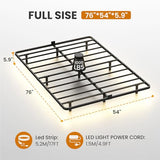 Kaelidra Full Size Floating Bed Frame with Smart LED Lights, Heavy Duty Metal Platform Floating Bed Frame, No Box Spring Needed, Easy Assembly, Noise Free Kaelidra