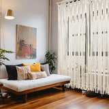 Osunnus Boho Macrame Curtain Handmade String Curtain with Tassel Large Macrame Wall Hanging Boho Room Divider Art Decor for Living Room Bedroom Bohemian Wedding Party Decor, 2 Panels 79" L x 35" W Osunnus