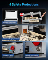 Carverall X1/JL9 20W Laser Engraver and Cutter with Air Assist, Laser Engraving Machine for Wood Metal Acrylic Glass Stone, Powerful DIY CNC Laser Cutter 11.8" x 11.8" 20000mW Class1 Carverall