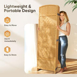 JOSTYLE Room Divider 6ft. Tall Extra Wide Privacy Screen, Folding Privacy Screens with Diamond Double-Weave Room dividers and Freestanding Room Dividers Privacy Screens(Yellow, 8-Panel) JOSTYLE